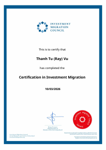 IMC Certification in Investment Migration — Thanh Tu (Ray) Vu